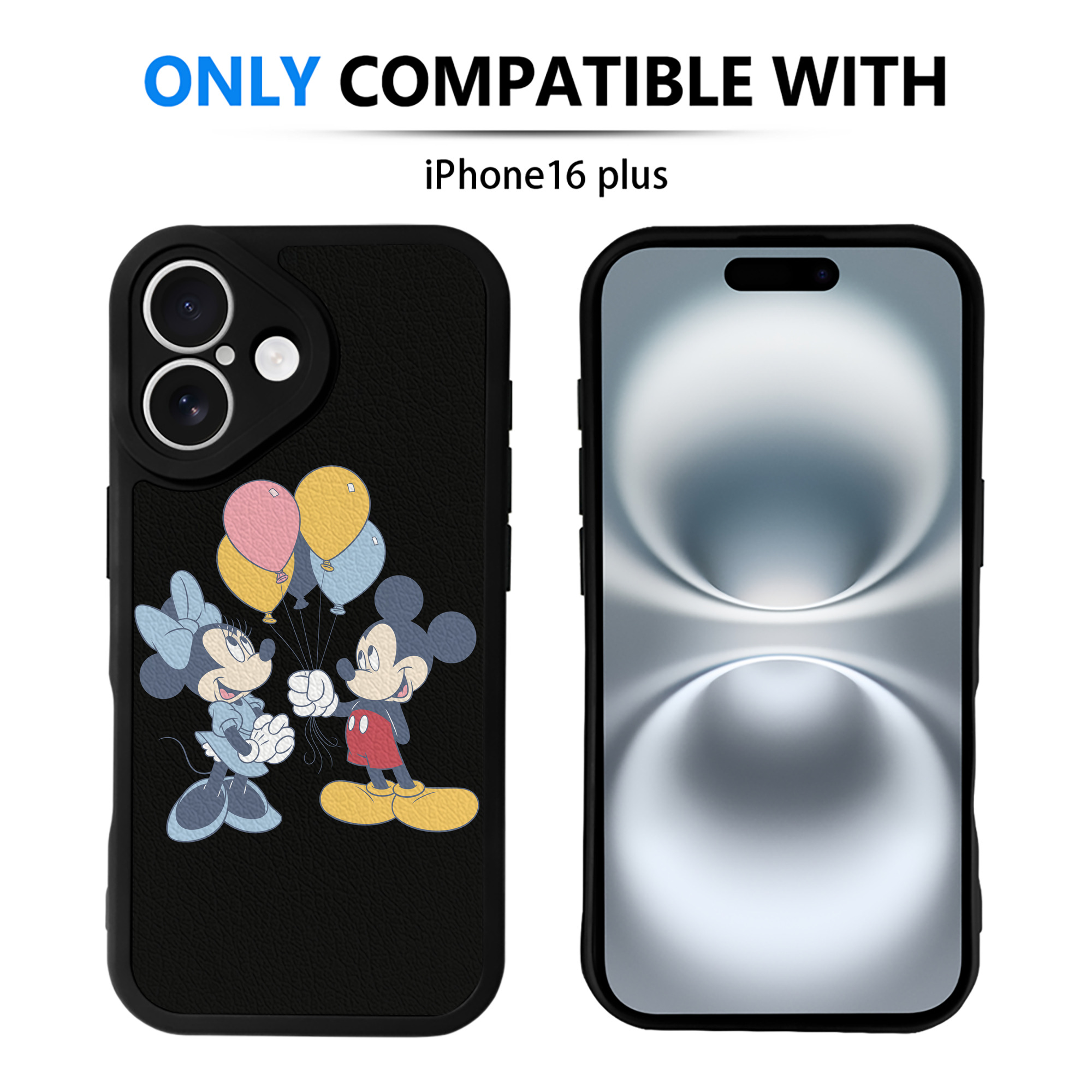 （画像用） ミッキーマウス Mickey Mouse 【iPhone 16シリーズ対応】シリコンスマホケース（レザー調） 材質：シリコン